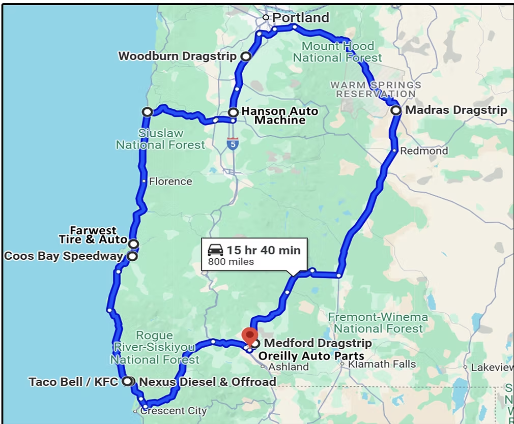 Rally route map